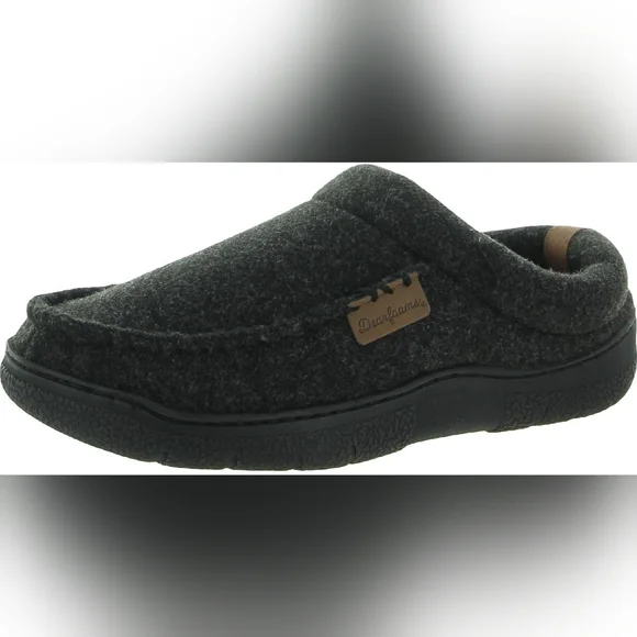 NEW!! Dearfoams Men's Clog Style Memory Foam Slippers Wool Blend - Picture 2 of 7